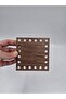 10 Pieces of Wooden Walnut Patterned 10X10 cm Tray Knitting Plate Supla Perforated Coaster Crochet Base Craft Basket Base - 2