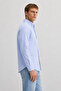 Tyson Blue Embroidered 100% Cotton Poplin Standard Fit Men's Shirt - 2