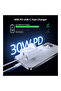 30W USB-C and USB-A Wall Charger, 1m Cable, White, PD9009 - 4