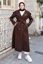 Belted Double-Breasted Long Trench Coat Brown 2028