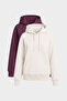 Standard Hooded 2-Pack Ecru-Soft Cherry Women's Sweatshirt - 97321