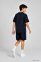 Navy Blue Oversize Fit Basic Boy's Shorts Set - 11335 - 5