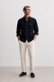 Tyson Black Embroidered 100% Cotton Poplin Standard Fit Men's Shirt - 3