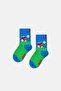 - Blue 4-Piece Tractor and Truck Patterned Children's Cotton Socks Set - 5