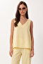 Modal Blouse Trouser Set Lmc0059 Yellow - 3
