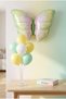 Yellow Green Butterfly Balloon Stand Set |   Transparent 7-Piece Stand + Yellow Green Butterfly Foil Balloon 82×52 cm + 7 Latex Balloons
