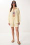 Embroidered Muslin Shirt Shorts Set Lax0014 Yellow - 2