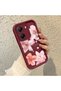 Poco X7 Pro Compatible Case Camera Protector Flower Case Burgundy Lover Couple Silicone Phone Case - 3