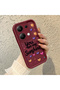 Xiaomi Redmi Note 14S Compatible Case Camera Protector Heart Pattern Burgundy Lover Couple Silicone Phone Case - 2