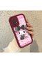Samsung Galaxy A52 5g Compatible Case Camera Protective Cartoon Pattern Maroon Lover Couple Silicone Phone Case - 2