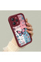 Xiaomi Redmi 12 4g Compatible Case Camera Protective Stitch Pattern Maroon Lover Couple Silicone Phone Case - 2