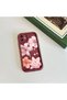 iPhone 17 Pro Max Compatible Case Camera Protector Floral Case Burgundy Lover Couple Silicone Phone Case - 7