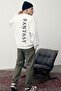 Men's Oversize Sweatshirt Fantasy Back Printed White – Crew Neck, 3 Thread Raster Fleece - 3