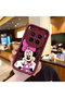 Vivo X300 Pro Compatible Case Camera Protector Cartoon Pattern Maroon Lover Couple Silicone Phone Case