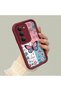 Redmi 15 5g Compatible Case Camera Protector Stitch Pattern Maroon Lover Couple Silicone Phone Case - 3