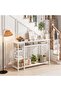 3 Tier Modern Sofa Table with Storage Shelf Coffee Corner,White