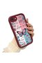 iPhone 7/8/Se 2020 2022 Compatible Case Camera Protector Stitch Pattern Claret Red Loving Couple Silicone Phone Case - 3