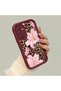 Samsung Galaxy M34 Compatible Case Camera Protector Flower Case Burgundy Lover Couple Silicone Phone Case - 2