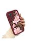 Xiaomi Redmi Note 11S Compatible Case Camera Protector Flower Case Maroon Lover Couple Silicone Phone Case - 3