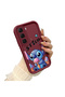 Infinix Hot 60 Compatible Case Camera Protector Stitch Pattern Maroon Lover Couple Silicone Phone Case - 2