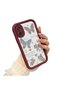 Samsung Galaxy A07 Compatible Case Camera Protector Heart Pattern Burgundy Dear Couple Silicone Phone Case - 2