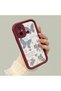 Xiaomi Redmi 12C Compatible Case Camera Protector Heart Pattern Maroon Lover Couple Silicone Phone Case - 2