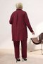 68083 Plus Size Jacquard Strawberry Tunic with Butterfly Brooch Detail - Burgundy - 5