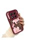 Xiaomi Redmi Note 14 Pro 4g Compatible Case Camera Protective Flower Case Burgundy Lover Couple Silicone Phone Case - 3