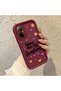 Realme 12 Lite Compatible Case Camera Protector Heart Pattern Burgundy Lover Couple Silicone Phone Case - 3