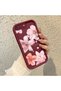 iPhone 8 Plus Compatible Case Camera Protector Flower Case Maroon Lover Couple Silicone Phone Case - 3