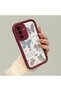 Samsung Galaxy A36 5g Compatible Case Camera Protector Heart Pattern Burgundy Dear Couple Silicone Phone Case - 2