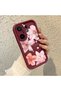 Vivo X200 Fe Compatible Case Camera Protective Flower Case Burgundy Lover Couple Silicone Phone Case - 3