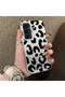 Samsung Galaxy A55 Compatible Black Leopard Print Silicone Phone Case, Shock Protection