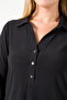 10751 Black Polo Collar Triple Sleeve Knitted Blouse - 5