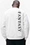 Men's Oversize Sweatshirt Fantasy Back Printed White – Crew Neck, 3 Thread Raster Fleece - 4