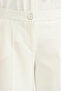 Ankle Length Wide Leg Pants - Ecru - 3