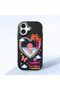 iPhone 17 Compatible Case Camera Protector Black Heart Pattern Silicone Lover Couple Phone Case
