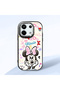 Redmi Note 13 Pro 5g Compatible Case Camera Protective Black Minnie Patterned Silicone Couple Phone Case