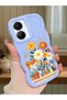 Vivo Y56 Compatible Case Camera Protector Blue Silicone Lover Couple Phone Case Floral Case