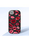 Redmi 9C Compatible Case Camera Protective Black Kiss Patterned Silicone Lover Couple Phone Case