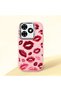 Tecno Spark 20C Compatible Case Camera Protector Pink Kiss Patterned Silicone Lover Couple Phone Case