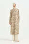 Plus Size Stone Patterned Long Tunic - Beige