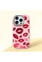 iPhone 15 Pro Compatible Case Camera Protector Pink Kiss Pattern Silicone Lover Couple Phone Case