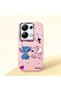 Redmi Note 13 Pro 4g Compatible Case Camera Protective Pink Stitch Patterned Silicone Couple Phone Case