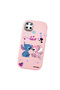 Realme C25Y Compatible Case Camera Protector Pink Stitch Patterned Silicone Couple Phone Case - 3