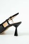 Women's Genuine Leather Heeled Shoes Black - 5