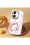 Redmi 13C Compatible Case Camera Protector Pink Cartoon Patterned Silicone Lover Couple Phone Case - 2