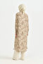 Plus Size Stone Patterned Long Tunic - Beige - 4