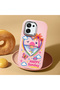 Oppo A6 Pro Compatible Case Camera Protective Pink Heart Patterned Silicone Lover Couple Phone Case - 2