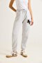 3 Threaded Embroidered Gray Tracksuit with Elastic Ankles - 4